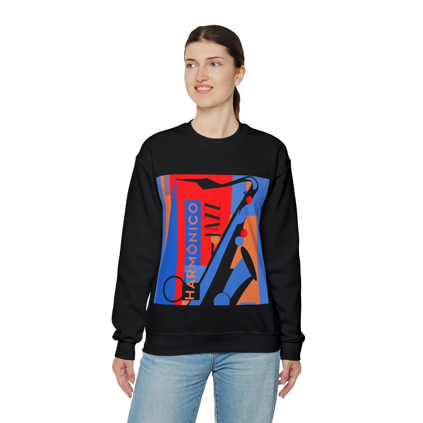 Harmônico Jazz Graphic Sweatshirt | Unisex Heavy Blend™ Crewneck Sweatshirt