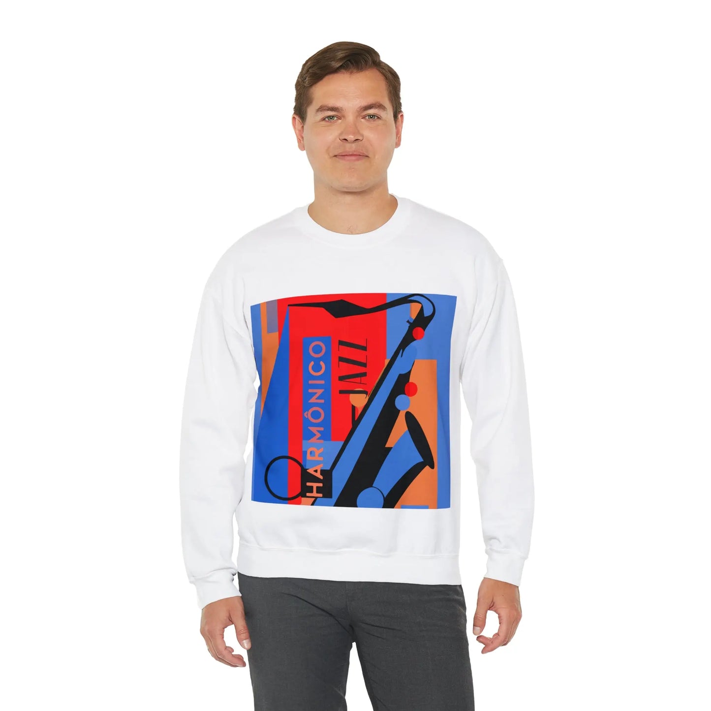 Harmônico Jazz Graphic Sweatshirt | Unisex Heavy Blend™ Crewneck Sweatshirt