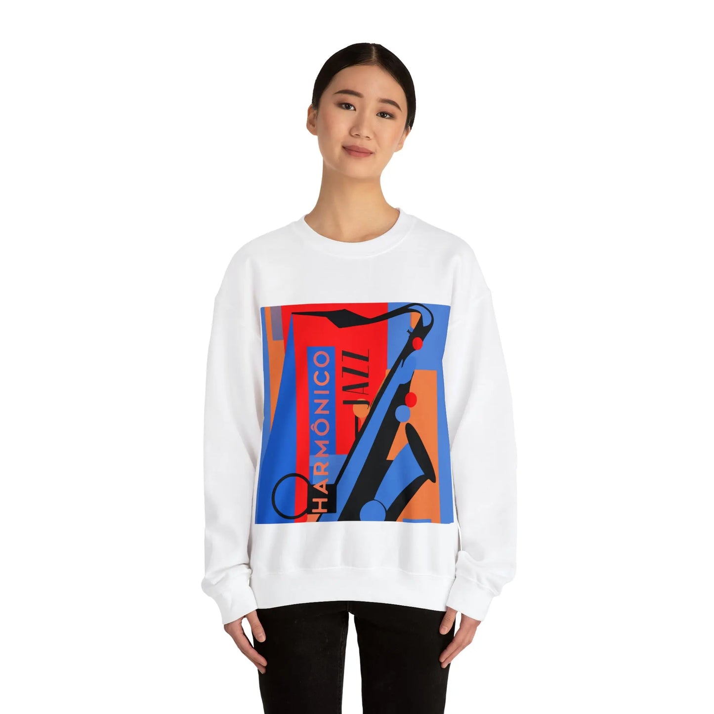 Harmônico Jazz Graphic Sweatshirt | Unisex Heavy Blend™ Crewneck Sweatshirt