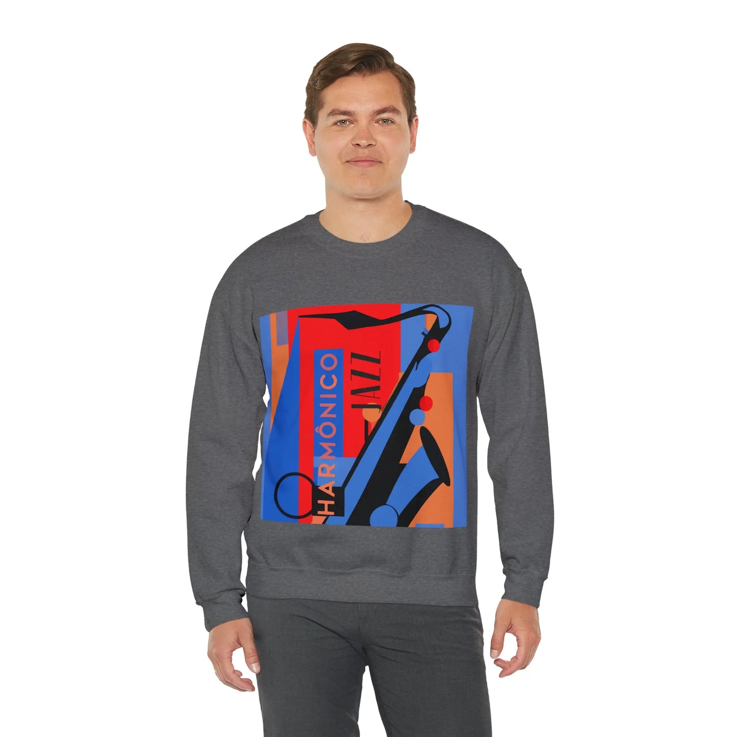 Harmônico Jazz Graphic Sweatshirt | Unisex Heavy Blend™ Crewneck Sweatshirt