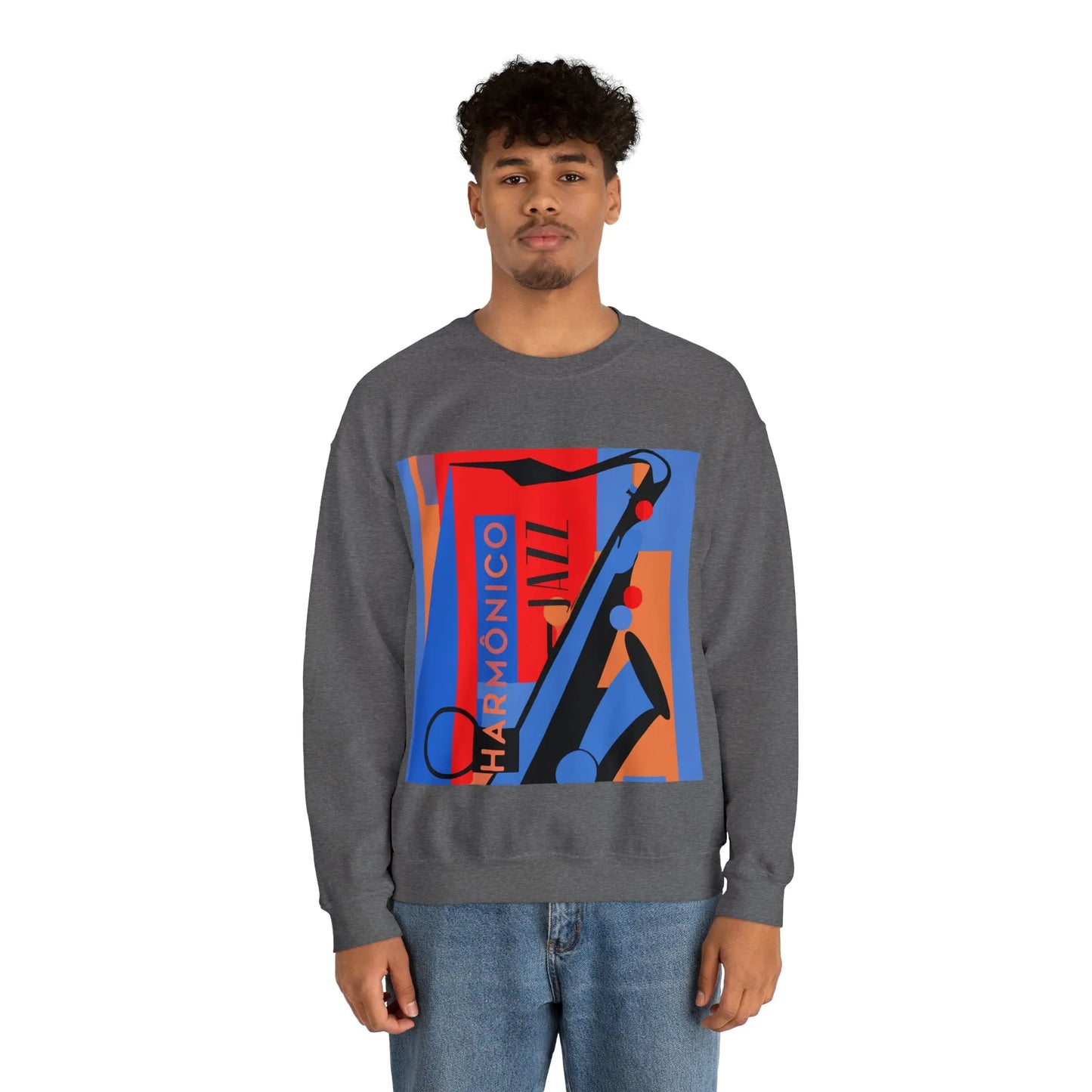 Harmônico Jazz Graphic Sweatshirt | Unisex Heavy Blend™ Crewneck Sweatshirt