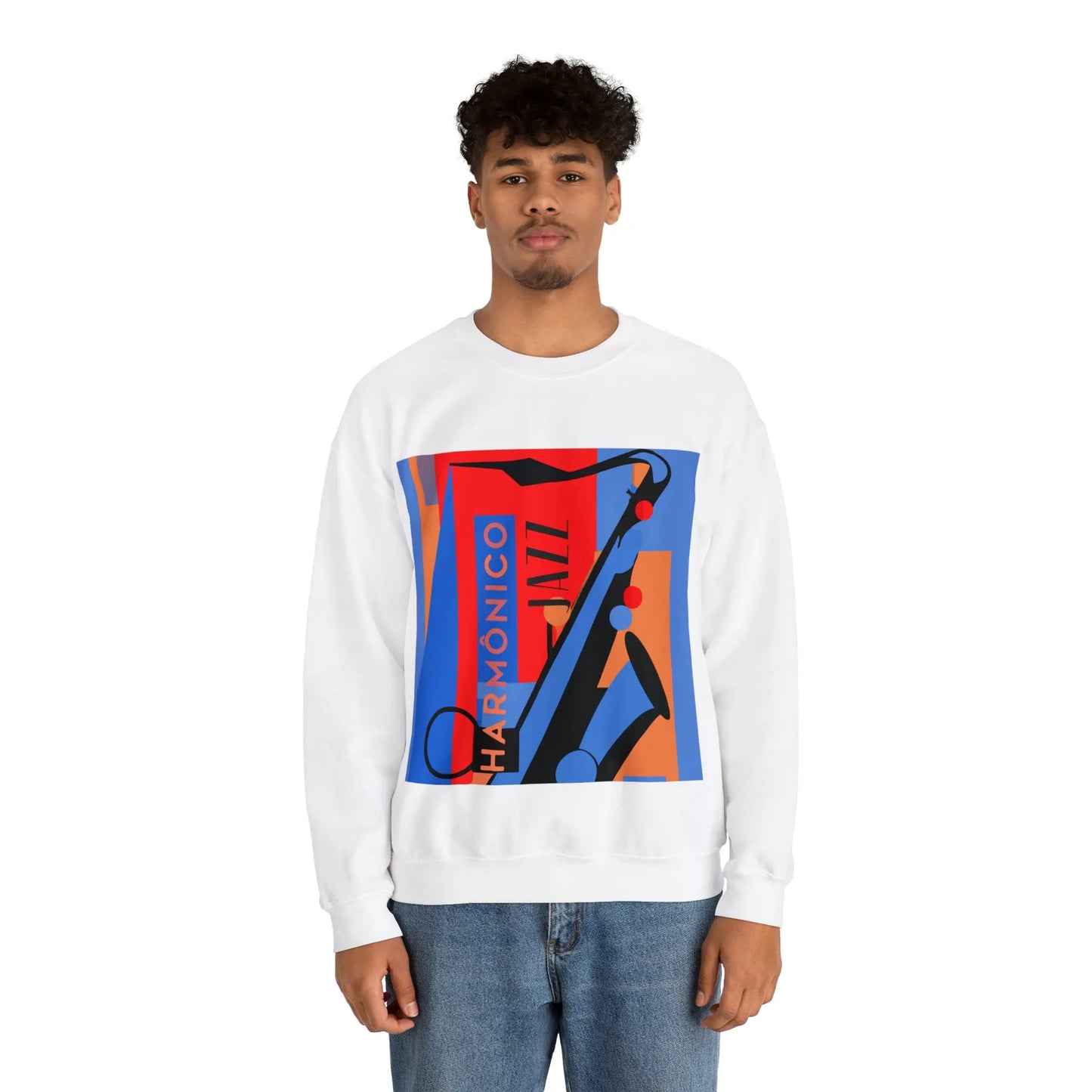 Harmônico Jazz Graphic Sweatshirt | Unisex Heavy Blend™ Crewneck Sweatshirt