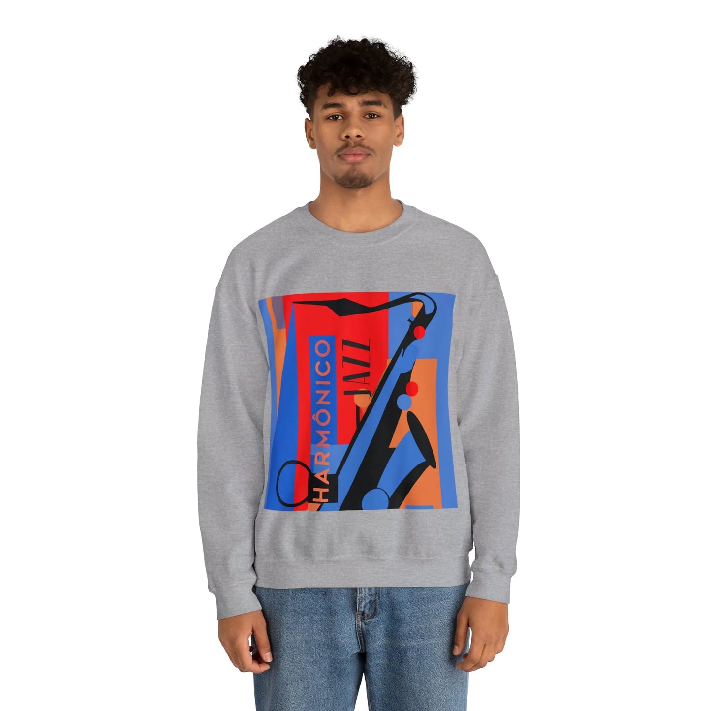 Harmônico Jazz Graphic Sweatshirt | Unisex Heavy Blend™ Crewneck Sweatshirt