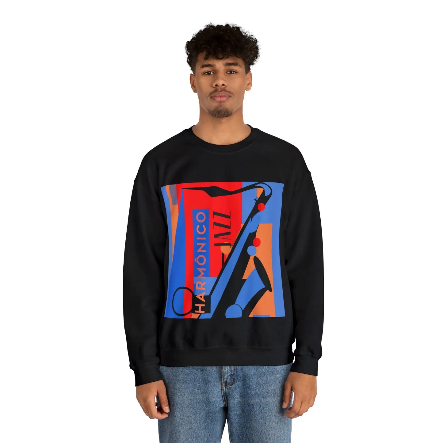 Harmônico Jazz Graphic Sweatshirt | Unisex Heavy Blend™ Crewneck Sweatshirt