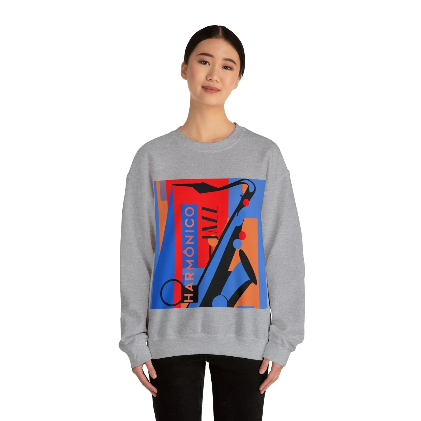 Harmônico Jazz Graphic Sweatshirt | Unisex Heavy Blend™ Crewneck Sweatshirt