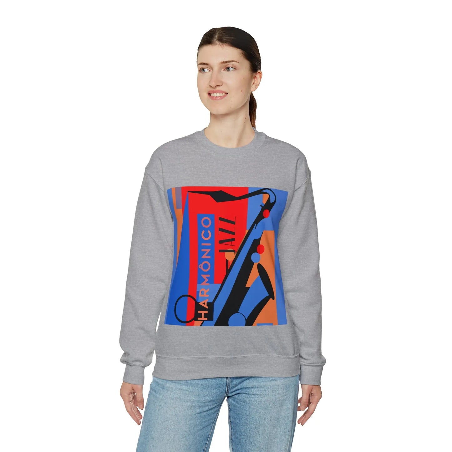 Harmônico Jazz Graphic Sweatshirt | Unisex Heavy Blend™ Crewneck Sweatshirt