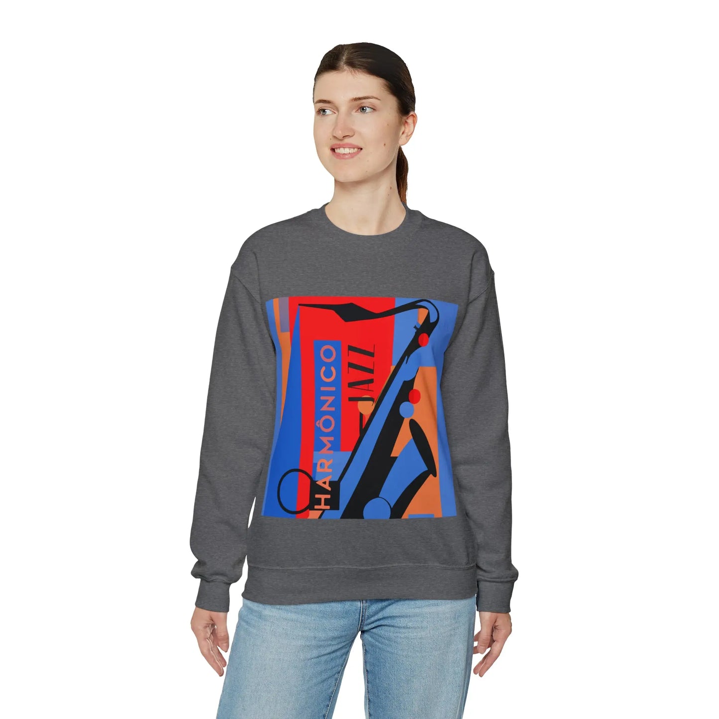 Harmônico Jazz Graphic Sweatshirt | Unisex Heavy Blend™ Crewneck Sweatshirt