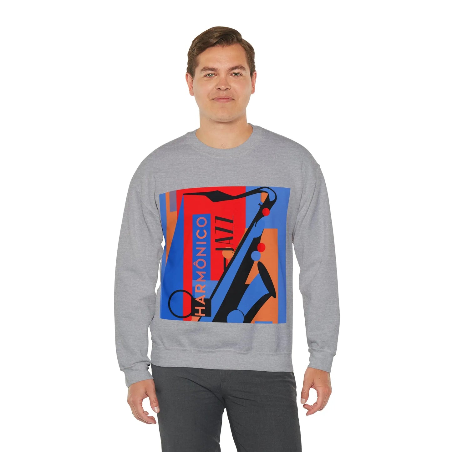 Harmônico Jazz Graphic Sweatshirt | Unisex Heavy Blend™ Crewneck Sweatshirt