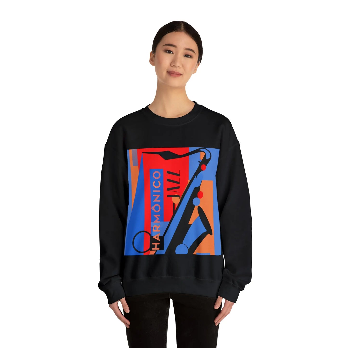 Harmônico Jazz Graphic Sweatshirt | Unisex Heavy Blend™ Crewneck Sweatshirt