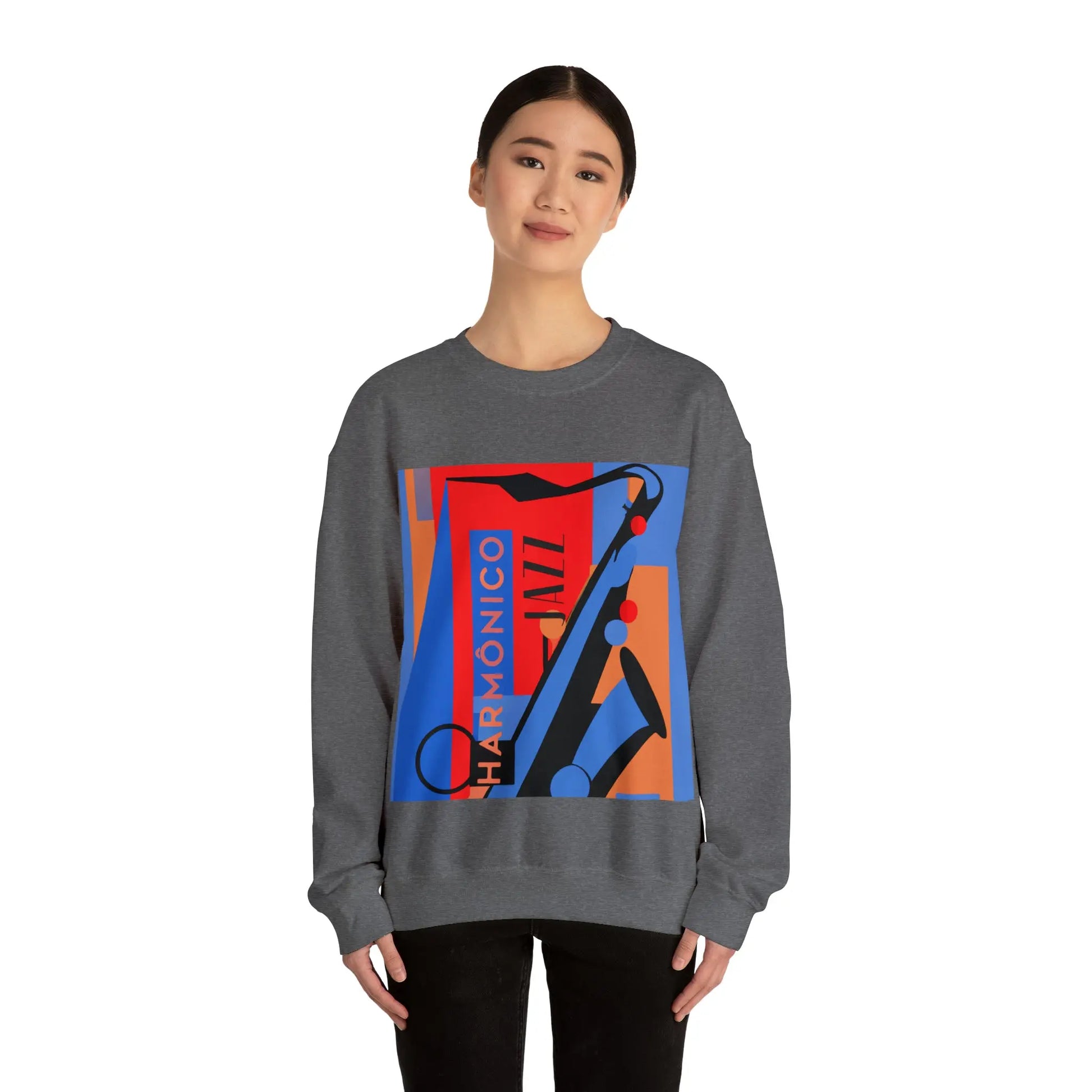 Harmônico Jazz Graphic Sweatshirt | Unisex Heavy Blend™ Crewneck Sweatshirt 