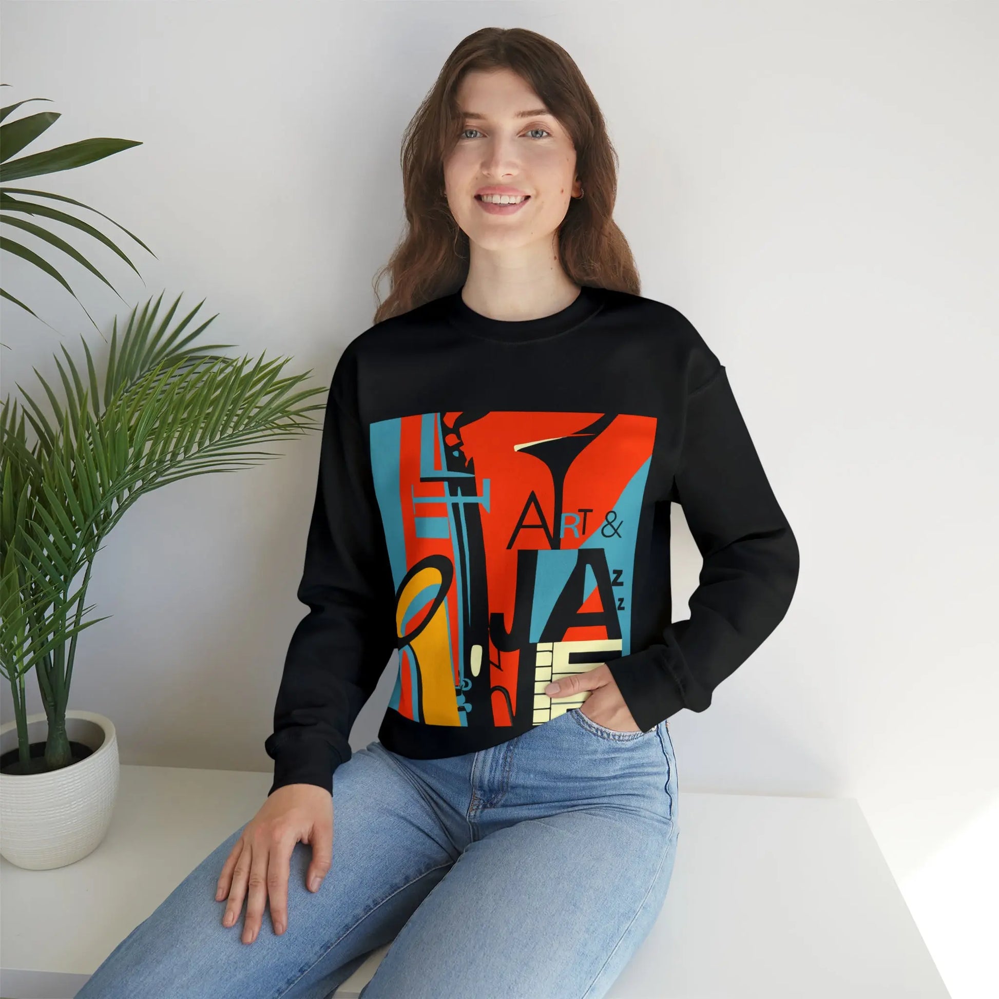 Art & Jazz Vintage Sweatshirt | Unisex Heavy Blend™ Crewneck Sweatshirt 