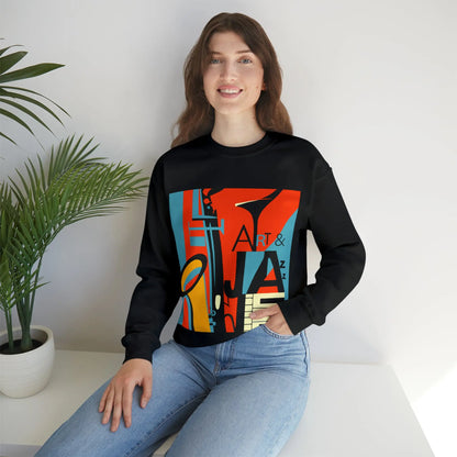 Art & Jazz Vintage Sweatshirt | Unisex Heavy Blend™ Crewneck Sweatshirt 