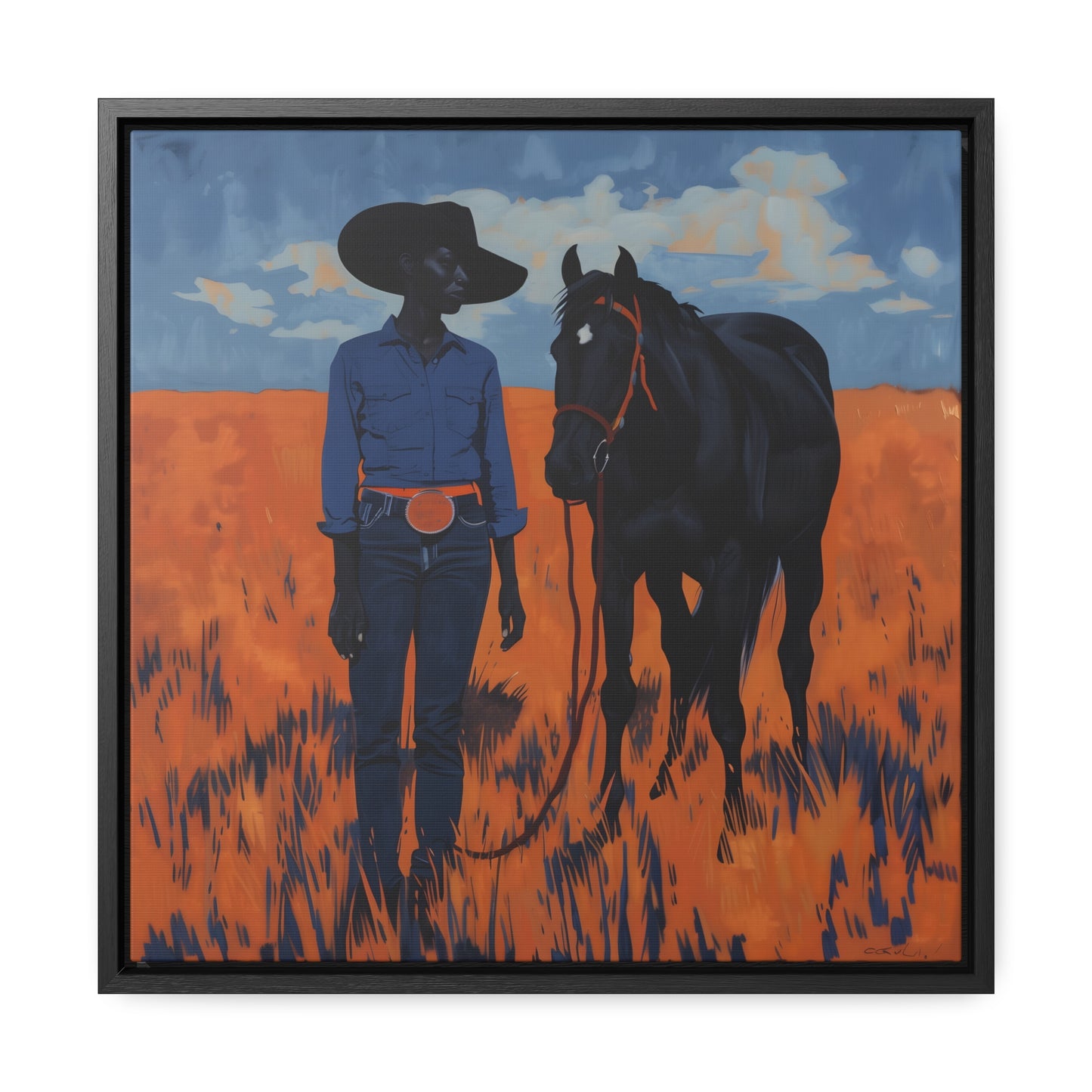 A Girl and Her Horse, Gallery Canvas Wraps, Square Frame