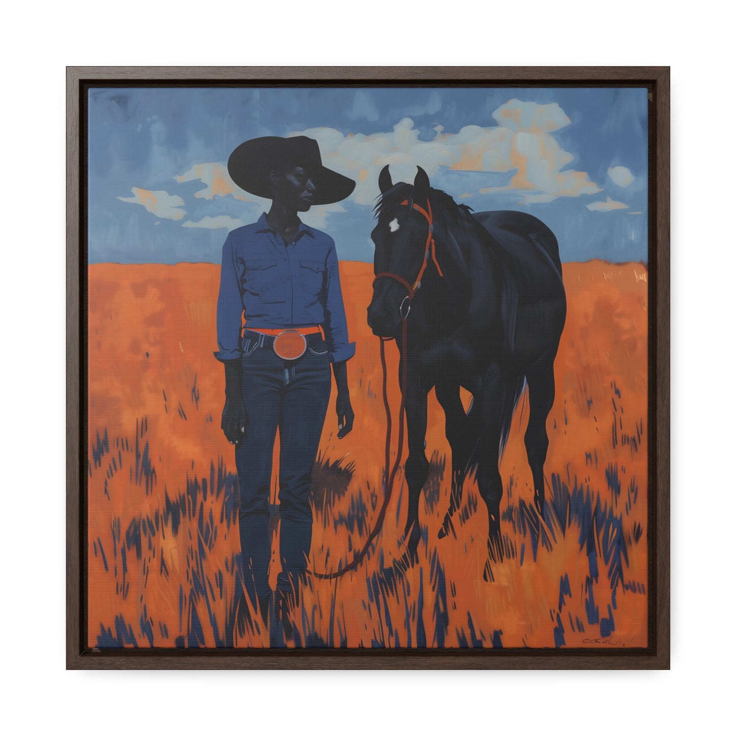 A Girl and Her Horse, Gallery Canvas Wraps, Square Frame