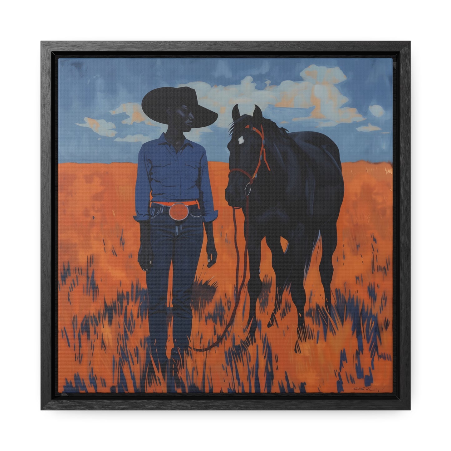 A Girl and Her Horse, Gallery Canvas Wraps, Square Frame