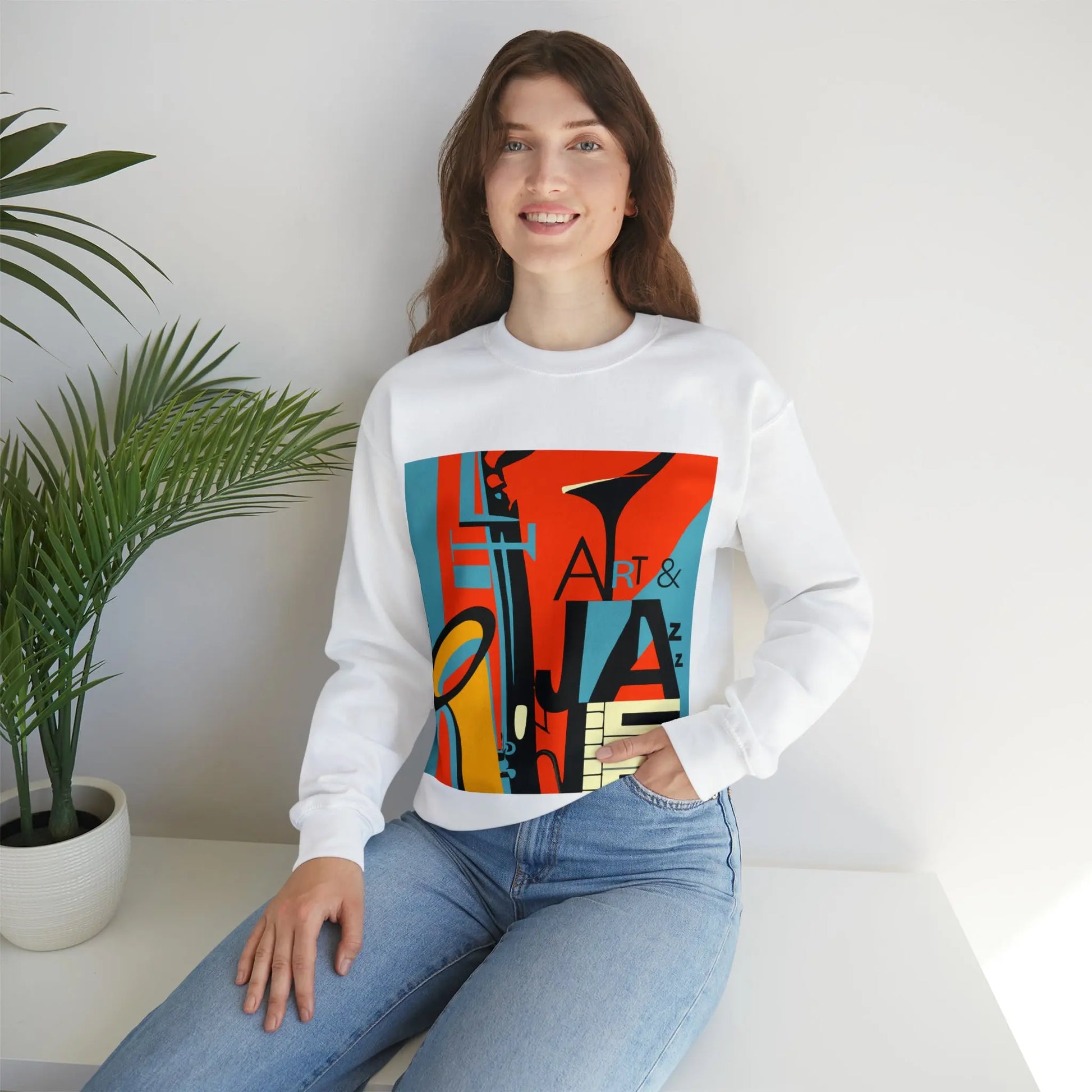 Art & Jazz Vintage Sweatshirt | Unisex Heavy Blend™ Crewneck Sweatshirt 