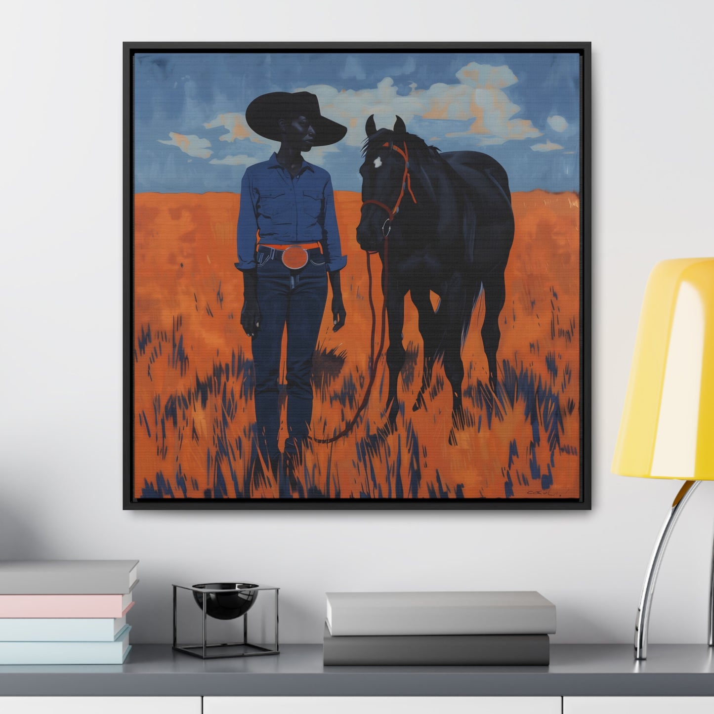 A Girl and Her Horse, Gallery Canvas Wraps, Square Frame