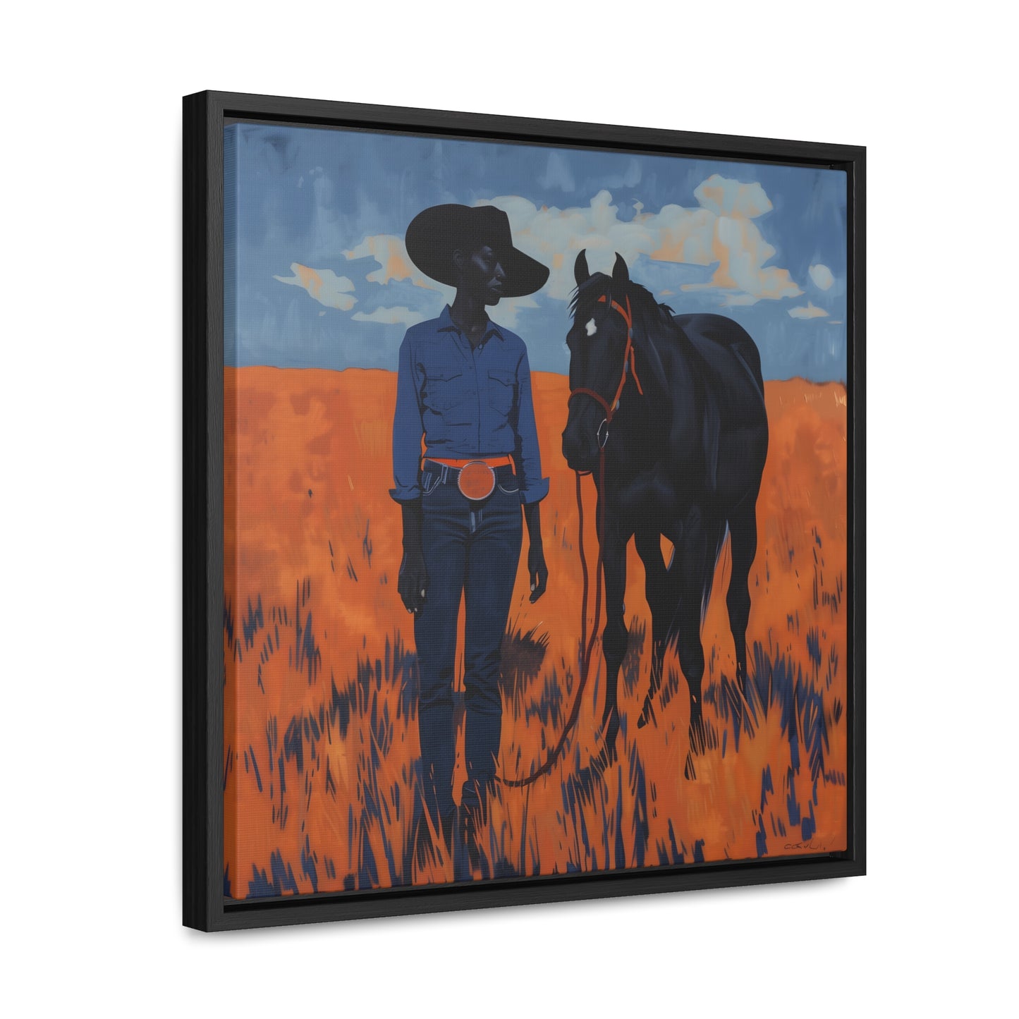 A Girl and Her Horse, Gallery Canvas Wraps, Square Frame