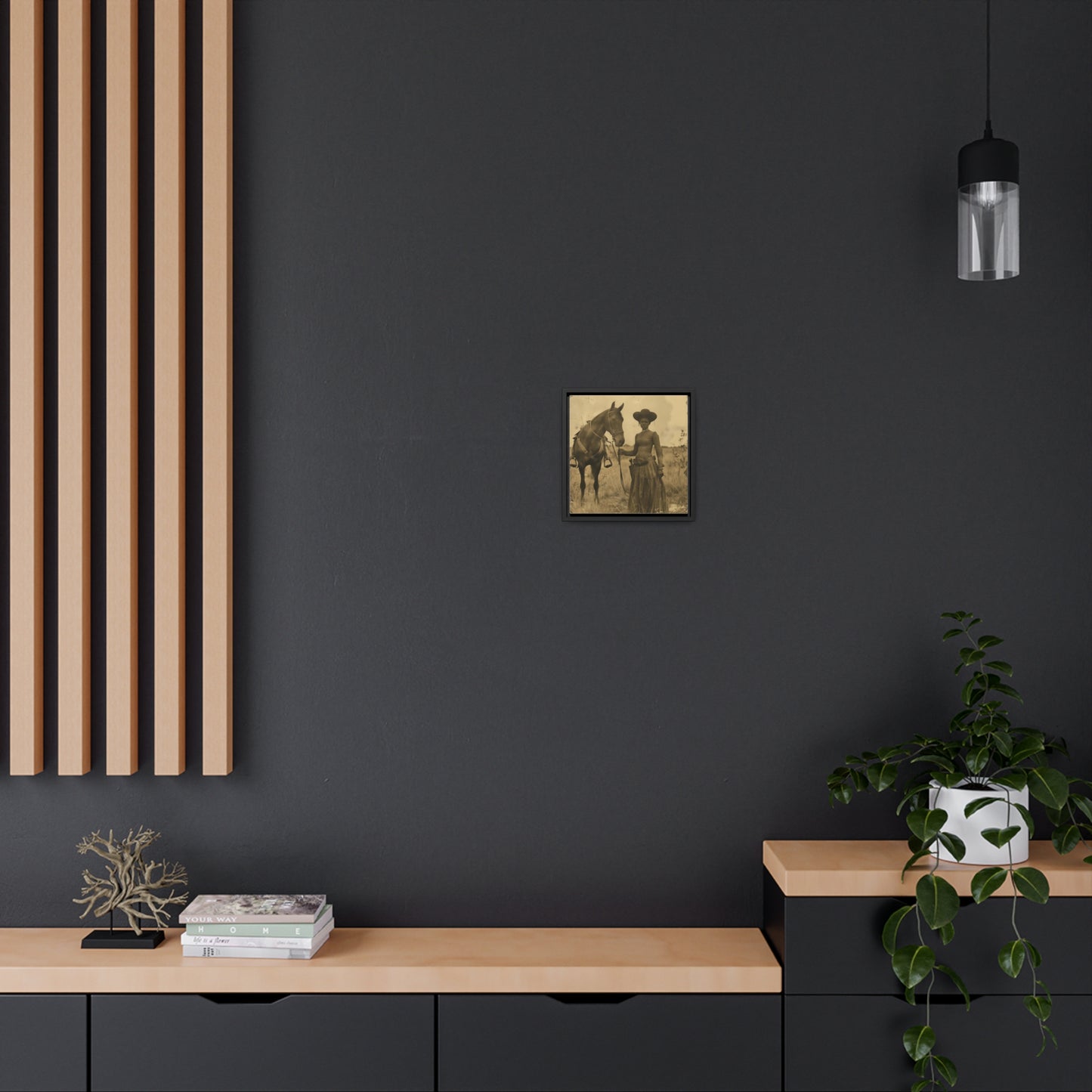 Black Cowgirl IV, Gallery Canvas Wraps, Square Frame