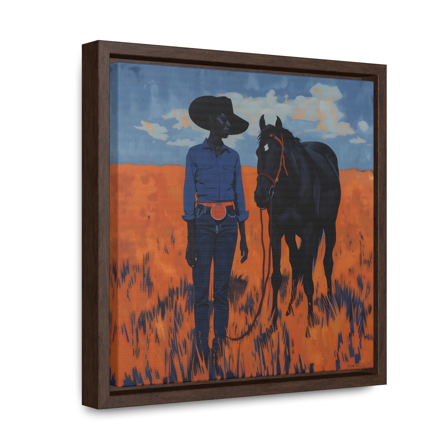 A Girl and Her Horse, Gallery Canvas Wraps, Square Frame