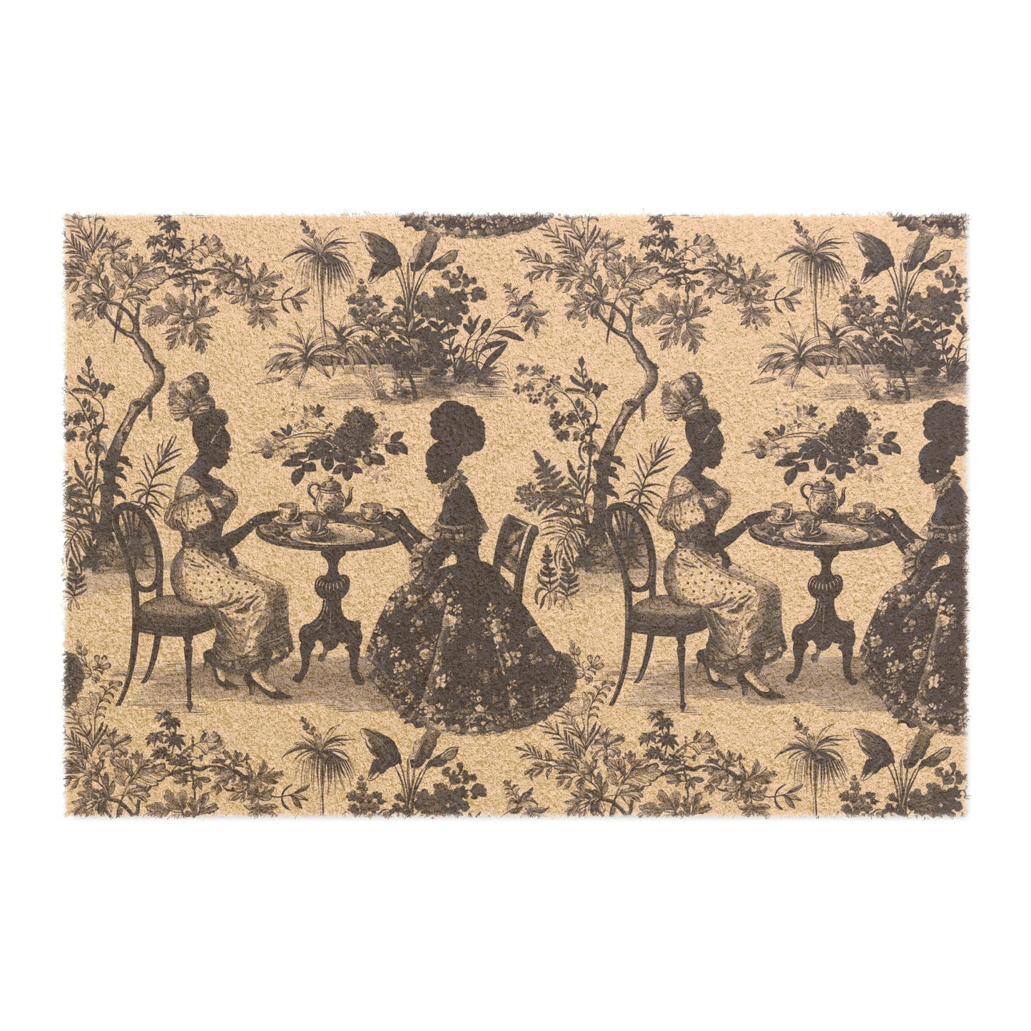 High Tea in the Garden Toile de Jouy Doormat