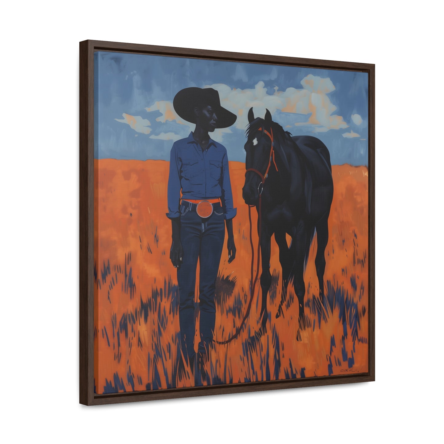 A Girl and Her Horse, Gallery Canvas Wraps, Square Frame