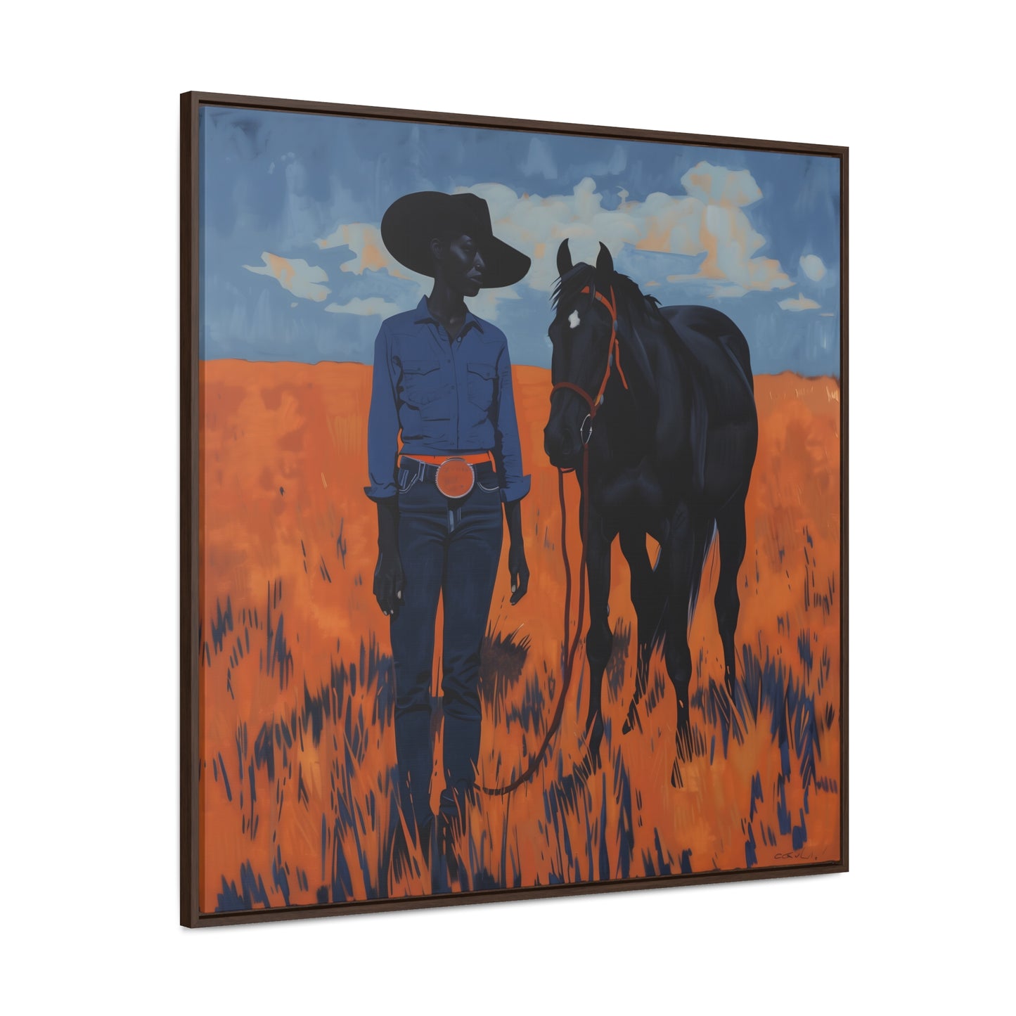 A Girl and Her Horse, Gallery Canvas Wraps, Square Frame