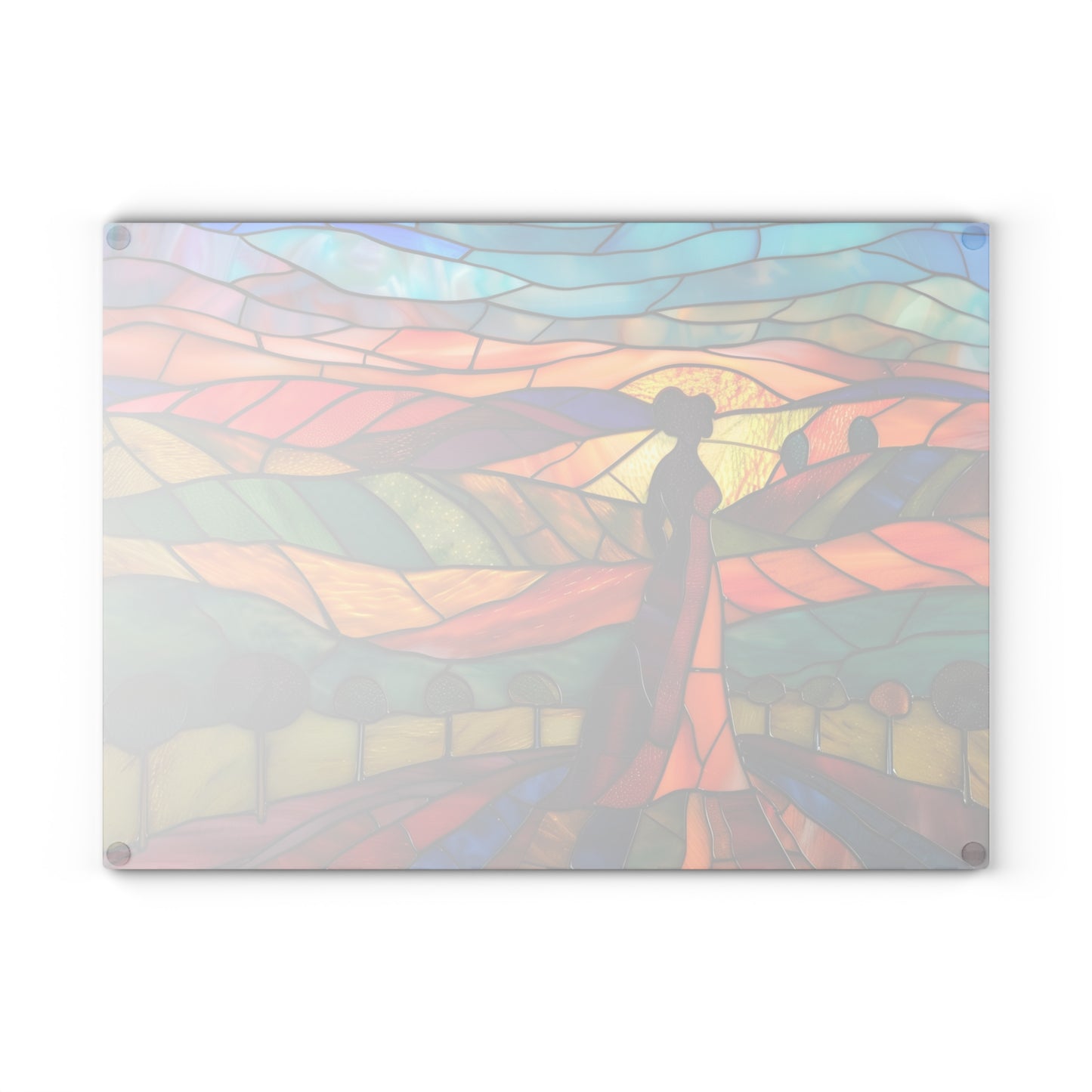 Vineyard Art Glass Cutting Board, Woman Art, Wine lover art, Napa Valley Art, Glass Art, Napa Valley Souvenir