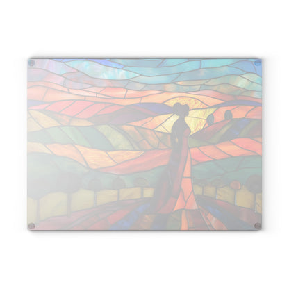 Vineyard Art Glass Cutting Board, Woman Art, Wine lover art, Napa Valley Art, Glass Art, Napa Valley Souvenir