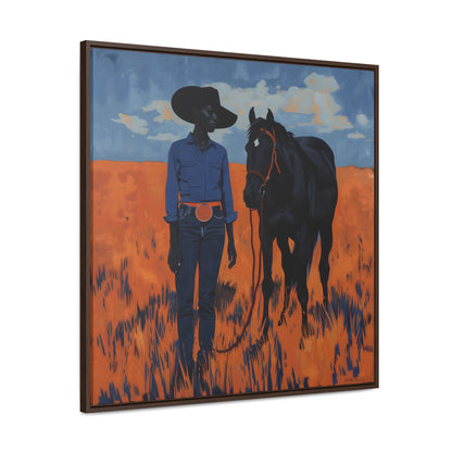 A Girl and Her Horse, Gallery Canvas Wraps, Square Frame