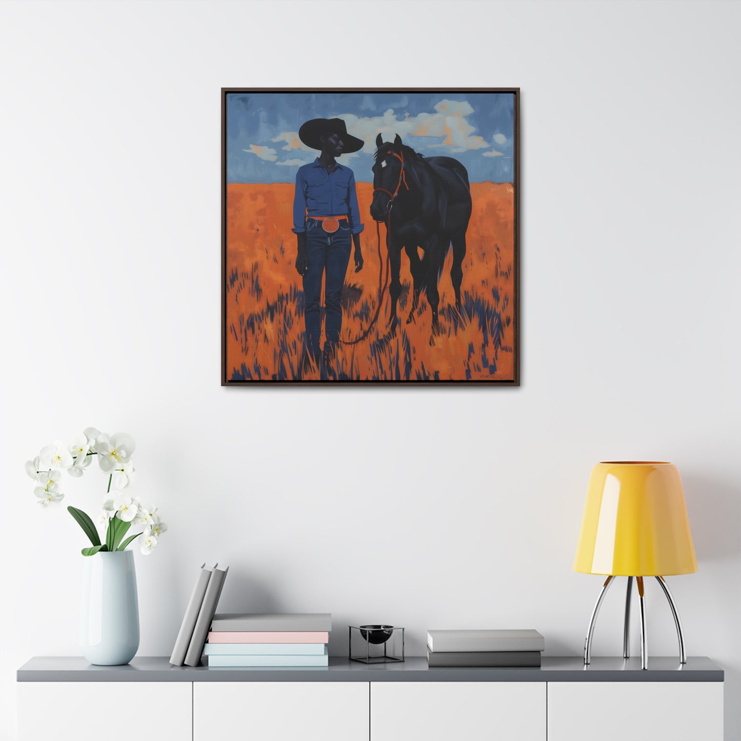 A Girl and Her Horse, Gallery Canvas Wraps, Square Frame