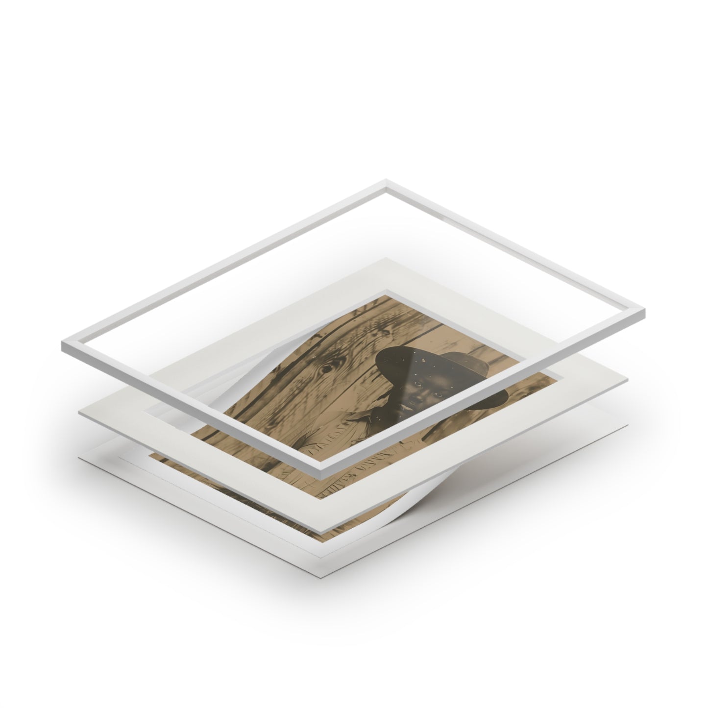 Black Cowgirl II, Fine Art Prints (Passepartout Paper Frame)