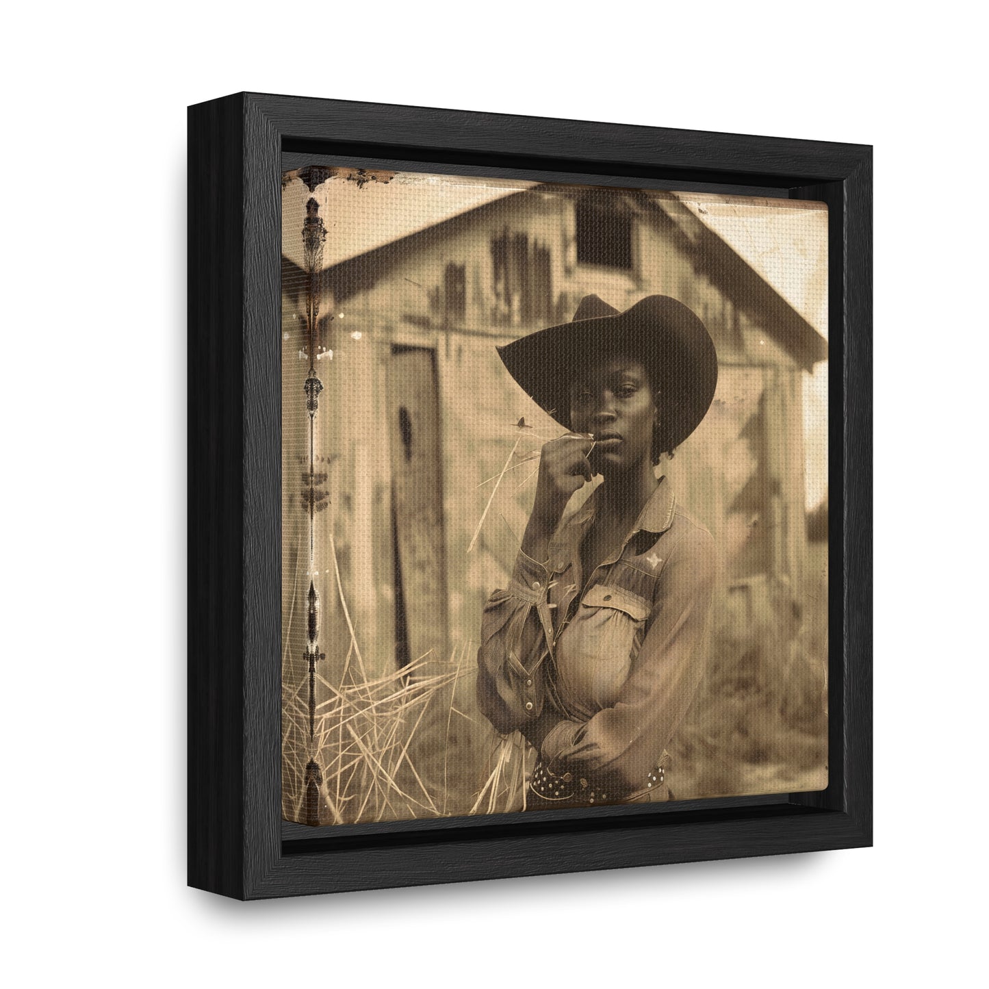 Black Cowgirl III, Gallery Canvas Wraps, Square Frame