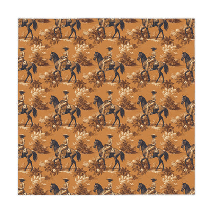 American Western Cowgirl II | Rustic Cowboy Tablecloth - Western Decor, Dining Room Table Cover, Farmhouse Style, Country Kitchen, Outdoor Table Decoration