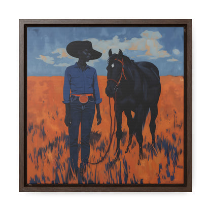 A Girl and Her Horse, Gallery Canvas Wraps, Square Frame