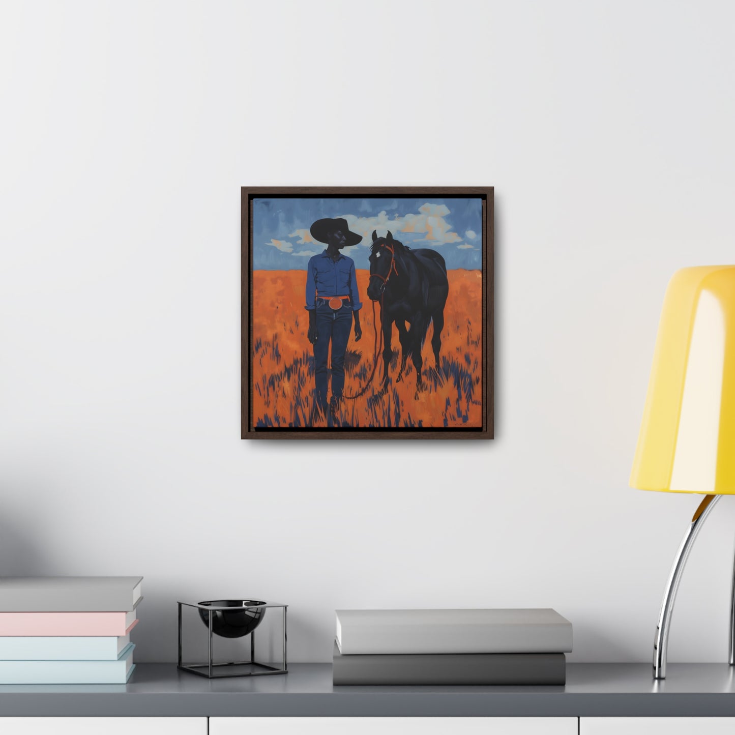 A Girl and Her Horse, Gallery Canvas Wraps, Square Frame
