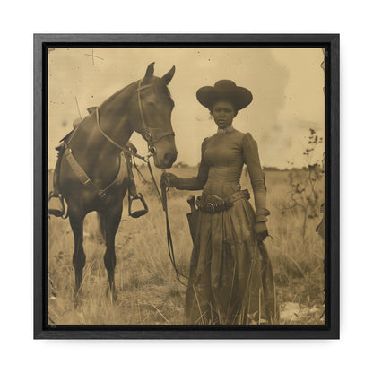 Black Cowgirl IV, Gallery Canvas Wraps, Square Frame