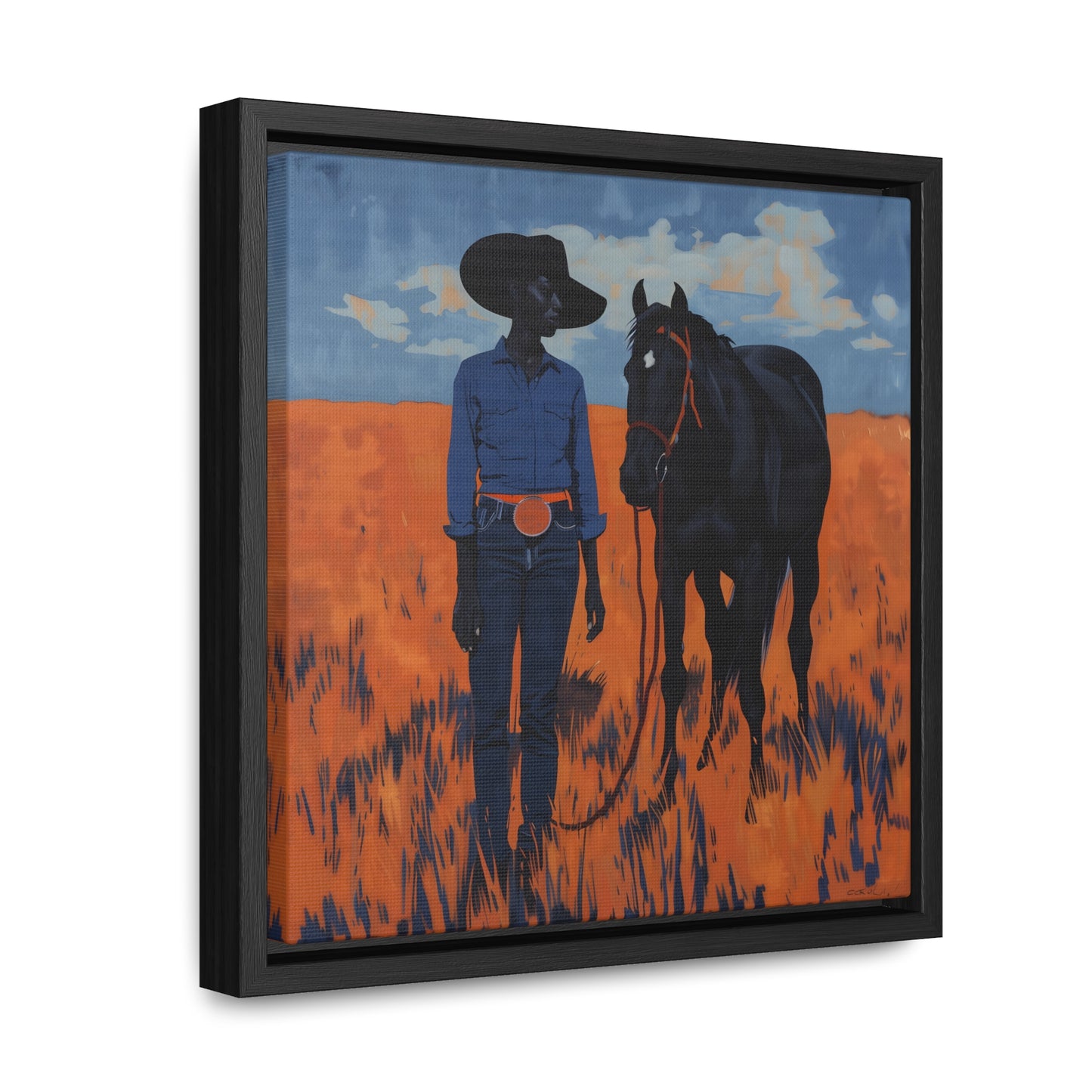 A Girl and Her Horse, Gallery Canvas Wraps, Square Frame