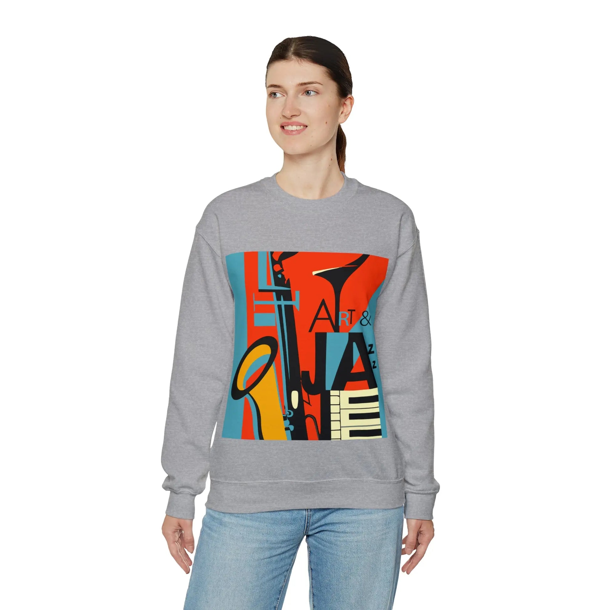 Art & Jazz Vintage Sweatshirt | Unisex Heavy Blend™ Crewneck Sweatshirt 