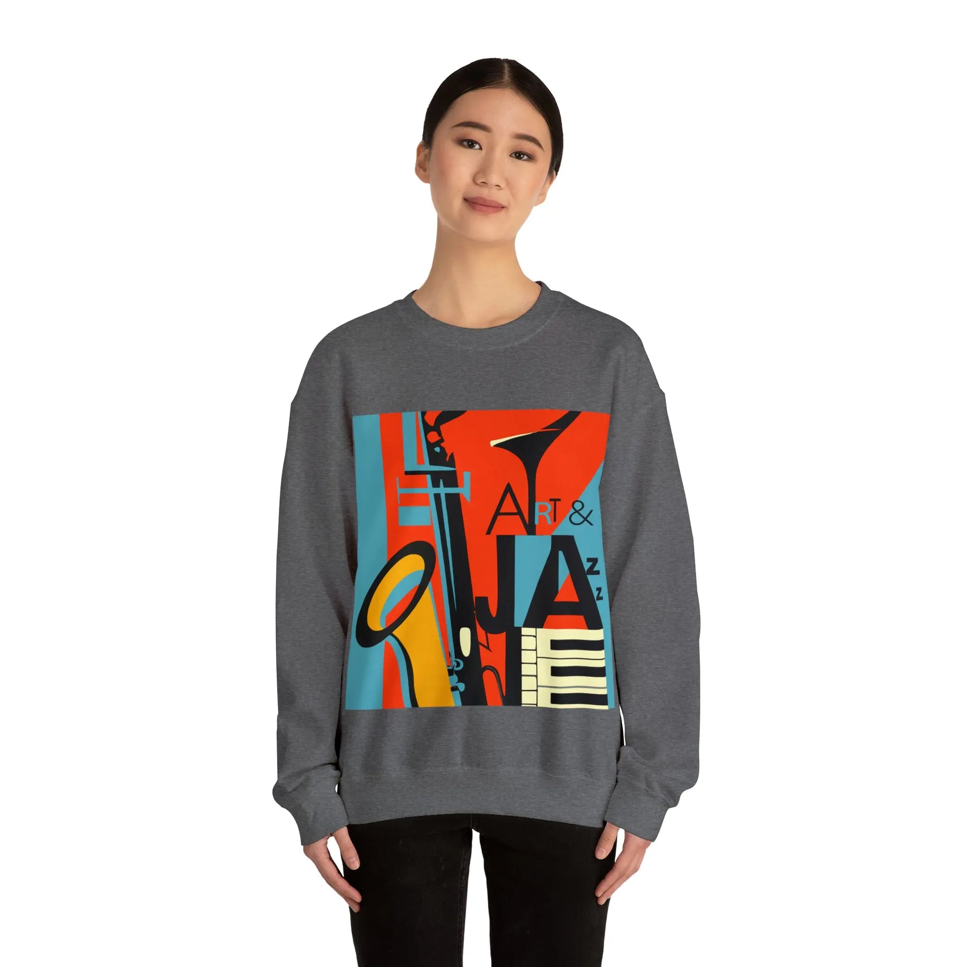Art & Jazz Vintage Sweatshirt | Unisex Heavy Blend™ Crewneck Sweatshirt 