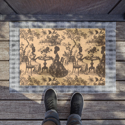 High Tea in the Garden Toile de Jouy Doormat