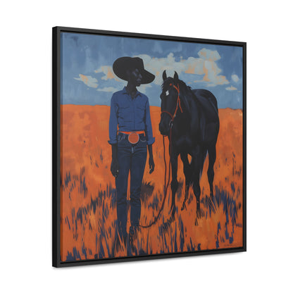A Girl and Her Horse, Gallery Canvas Wraps, Square Frame
