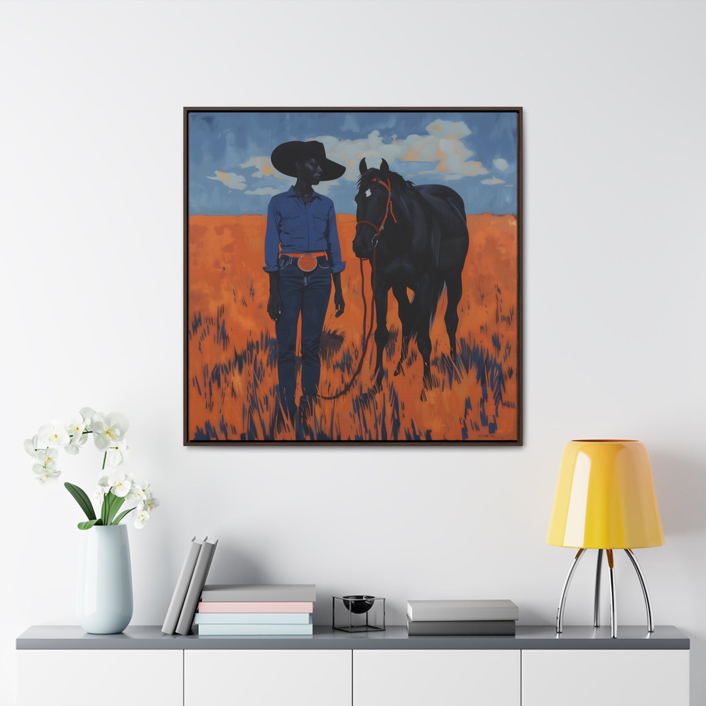 A Girl and Her Horse, Gallery Canvas Wraps, Square Frame