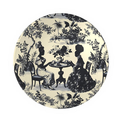 Black "High Tea in the Garden" Toile de jouy Ornamental Bowl