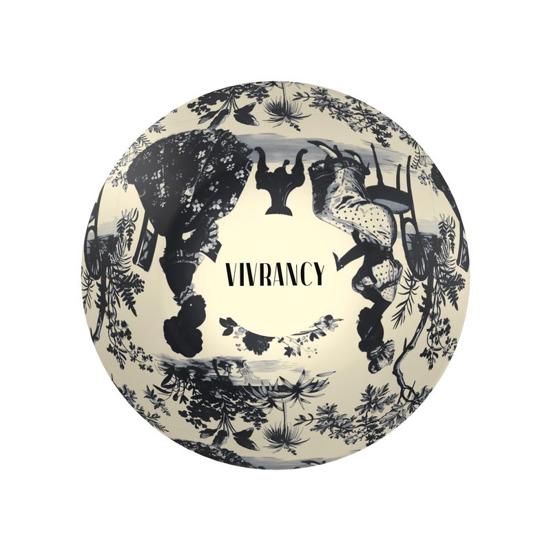 Black "High Tea in the Garden" Toile de jouy Ornamental Bowl