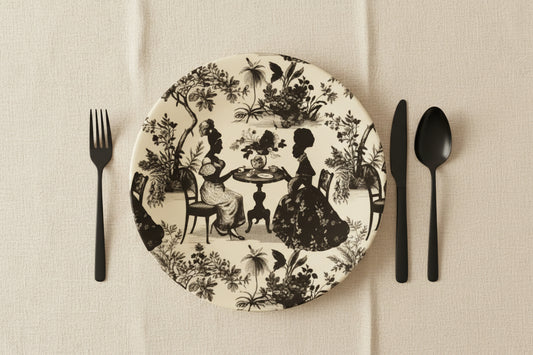Black High Tea in the Garden Toile Ceramic Dinnerware