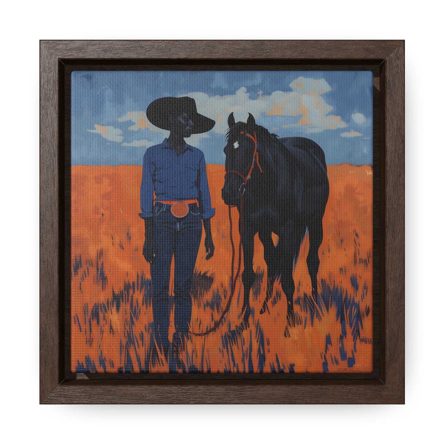 A Girl and Her Horse, Gallery Canvas Wraps, Square Frame