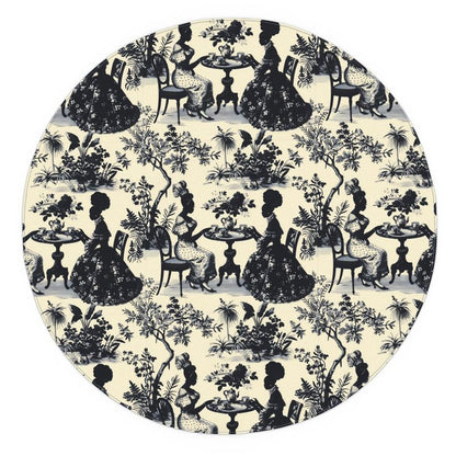 High Tea in the Garden Tablecloth in Black