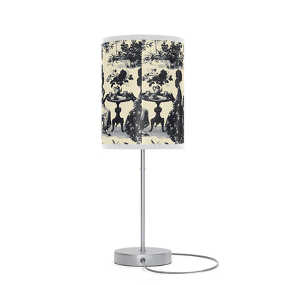 Black High Tea in the Garden Toile de Jouy Lamp on a Stand, US|CA plug