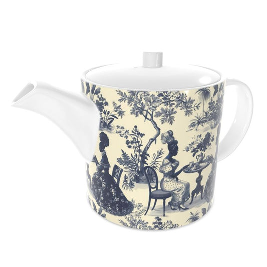 High Tea in the Garden Toile de Jouy Bone China Teapot